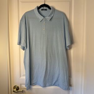 Light Blue Striped Polo Shirt XXL EUC